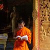 MekonMonk is reading Bhudda experience, Laos luxury tour packagesg Elephant Park Sanctuary